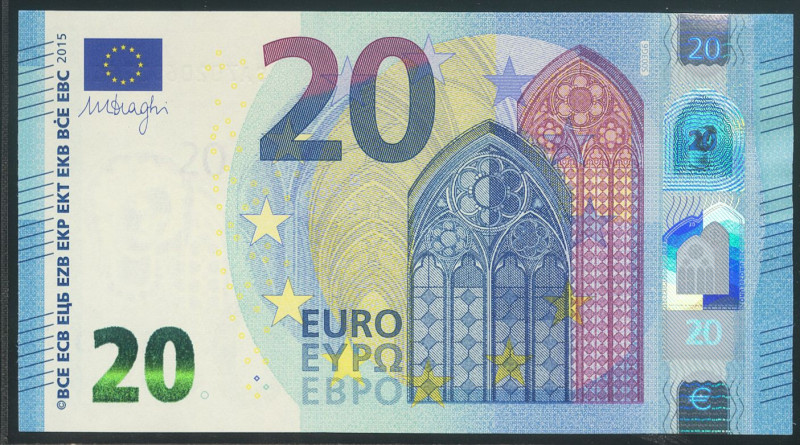 20 Euros. 25 de Noviembre de 2015. Firma Draghi. Serie S (Italia). (Edifil 2021:...