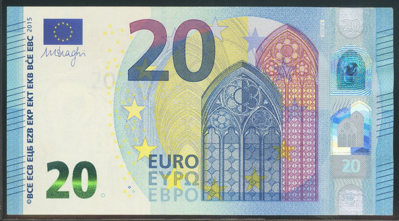 20 Euros. 25 de Noviembre de 2015. Firma Draghi. Serie V (España). (Edifil 2021:...