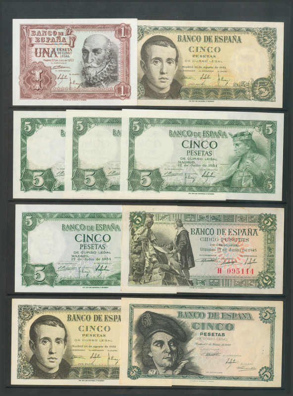 Conjunto de 26 billetes del Banco de España de diferentes emisiones y en diversa...