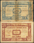 ALCAÑIZ (TERUEL). 50 Céntimos y 1 Peseta. Junio 1937. (González: 297/98). RC.