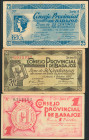 BADAJOZ. 25 Céntimos, 50 Céntimos y 1 Peseta. 1 de Octubre de 1937. Series A, B y C, respectivamente, el 25 cts en rojo en el reverso "NULO SOLO PARA ...