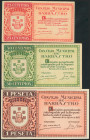 BARBASTRO (HUESCA). 25 Céntimos, 50 Céntimos y 1 Peseta. 18 de Agosto de 1937. Series A, B y C, respectivamente. (González: 880/82). Inusual serie en ...