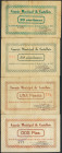 CASTELLOTE (TERUEL). 25 Céntimos, 50 Céntimos, 1 Peseta y 2 Pesetas. 5 de Septiembre de 1937. (González: 1791/94). Rara serie completa. MBC.