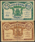 CHINCHILLA (ALBACETE). 25 Céntimos y 50 Céntimos. (1938ca). (González: 1921, 1922). MBC+/BC.