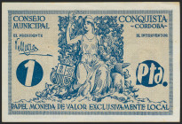 CONQUISTA (CORDOBA). 1 Peseta. (1937ca). (González: 2020). EBC+.