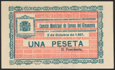 CUEVAS DE ALMANZORA (ALMERIA). 1 Peseta. 2 de Octubre de 1937. (González: 2142). Inusual. SC.