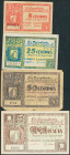 GRAUS (HUESCA). 5 Céntimos, 25 Céntimos, 50 Céntimos y 1 Peseta. 28 de Agosto de 1937. Sin serie, series A, A y B. (González: 2726/29). SC/SC-.