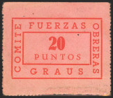 GRAUS (HUESCA). 20 Puntos. (1937ca). (González: 2737). Muy raro. MBC+.