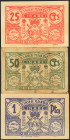 LINARES (JAEN). 25 Céntimos, 50 Céntimos y 1 Peseta. (1937ca). (González: 3161/63). Inusual serie completa. SC/MBC.