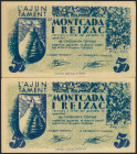MONTCADA I REIXAC (BARCELONA). 50 Céntimos. Mayo 1937. Pareja correlativa. (González: 8774). SC-/EBC+.