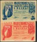 MONTCADA I REIXAC (BARCELONA). 50 Céntimos y 1 Peseta. Mayo 1937. (González: 8774, 8775). EBC+.