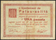 PALAU-SOLITA (BARCELONA). 30 de Junio de 1937. (González: 9130). Inusual. MBC.