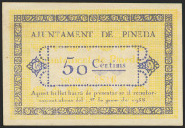 PINEDA DEL MAR (BARCELONA). 50 Céntimos. 17 de Julio de 1937. (González: 9216). Raro. EBC.