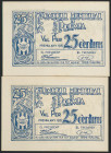 PREMIA (BARCELONA). 25 Céntimos. 1937. Pareja correlativa. (González: 9457). SC.