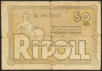 RIPOLL (GERONA). 50 Céntimos. Junio 1937. (González: 9647). RC.