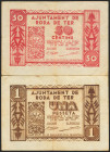 RODA DE TER (BARCELONA). 50 Céntimos y 1 Peseta. Junio 1937. (González: 9719/20). Serie completa. MBC.