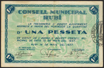 RUBI. 1 Peseta. 13 de Mayo de 1937. Serie A. (González: 9761). MBC.
