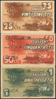SALLENT (BARCELONA). 25 Céntimos, 50 Céntimos y 1 Peseta. Mayo 1937. Serie A, todos. (González: 9821/23). Serie completa. EBC+/MBC.