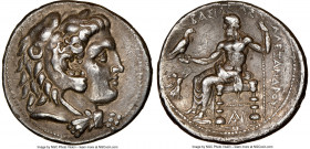 MACEDONIAN KINGDOM. Alexander III the Great (336-323 BC). AR tetradrachm (29mm, 16.42 gm, 5h). NGC XF 5/5 - 2/5, Fine Style, graffito. Posthumous issu...