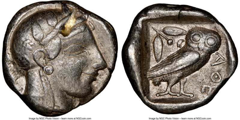 ATTICA. Athens. Ca. 465-455 BC. AR tetradrachm (25mm, 17.14 gm, 7h). NGC VF 5/5 ...
