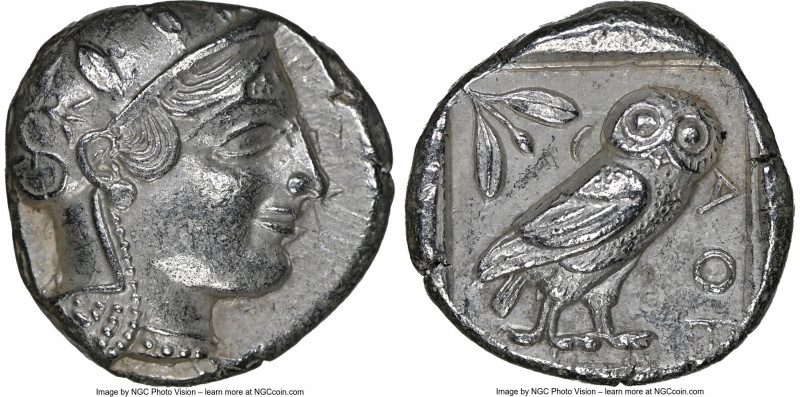 ATTICA. Athens. Ca. 455-440 BC. AR tetradrachm (23mm, 17.14 gm, 1h). NGC AU 5/5 ...