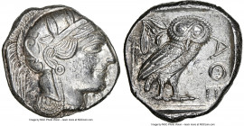 ATTICA. Athens. Ca. 440-404 BC. AR tetradrachm (25mm, 17.18 gm, 7h). NGC MS 4/5 - 4/5. Mid-mass coinage issue. Head of Athena right, wearing earring, ...