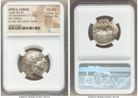 ATTICA. Athens. Ca. 440-404 BC. AR tetradrachm (24mm, 17.20 gm, 8h). NGC Choice AU 5/5 - 4/5. Mid-mass coinage issue. Head of Athena right, wearing ea...