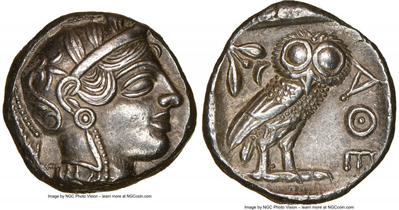 ATTICA. Athens. Ca. 440-404 BC. AR tetradrachm (24mm, 17.16 gm, 6h). NGC AU 5/5 ...
