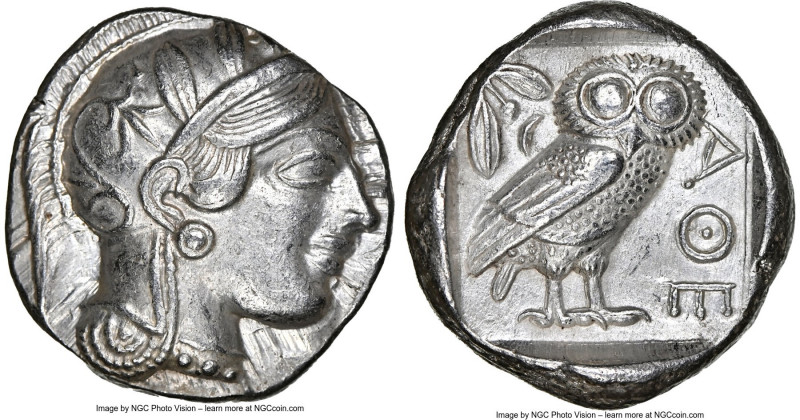 ATTICA. Athens. Ca. 440-404 BC. AR tetradrachm (24mm, 17.15 gm, 1h). NGC AU 5/5 ...