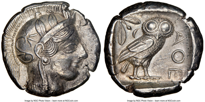 ATTICA. Athens. Ca. 440-404 BC. AR tetradrachm (25mm, 17.14 gm, 6h). NGC Choice ...