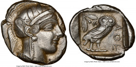 ATTICA. Athens. Ca. 440-404 BC. AR tetradrachm (28mm, 17.16 gm, 10h). NGC Choice XF 5/5 - 4/5. Mid-mass coinage issue. Head of Athena right, wearing e...