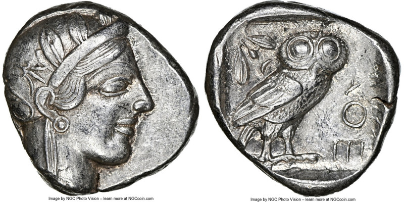 ATTICA. Athens. Ca. 440-404 BC. AR tetradrachm (24mm, 17.17 gm, 3h). NGC Choice ...