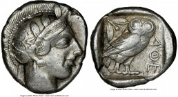 ATTICA. Athens. Ca. 440-404 BC. AR tetradrachm (25mm, 17.15 gm, 3h). NGC Choice VF 5/5 - 3/5. Mid-mass coinage issue. Head of Athena right, wearing ea...