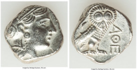 ATTICA. Athens. Ca. 393-294 BC. AR tetradrachm (23mm, 16.59 gm, 9h). XF, scratch, mark, porosity. Late mass coinage issue. Head of Athena with eye in ...