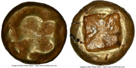 IONIA. Uncertain mint. Ca. 625-550 BC. EL 1/24 stater (6mm, 0.56 gm). NGC VF 3/5 - 4/5. Lydo-Milesian standard. Symmetrical geometric floral design re...