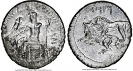 CILICIA. Tarsus. Mazaeus as Satrap (ca. 361-328 BC). AR stater (25mm, 10.61 gm, 11h). NGC AU 4/5 - 2/5. B'LTRZ (Aramaic), Ba'altars seated left, head ...