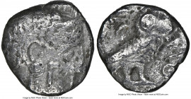ARABIA FELIX. Sabaeans(?). Imitating Athens. Ca. 3rd-2nd centuries BC. AR half-unit (12mm, 8h). NGC Fine. Head of Athena right, wearing an Attic helme...