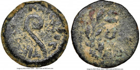 JUDAEA. Roman Procurators. Pontius Pilate (AD 26-36). AE prutah (15mm, 11h). NGC VF. Dated Regnal Year 17 of Tiberius (AD 30/1). TIBEPIOY KAICAPOC, li...
