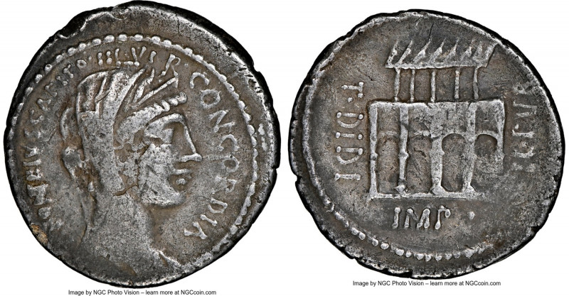 P. Fonteius P.f. Capito (ca. 55 BC). AR denarius (18mm, 3.69 gm, 1h). NGC Choice...