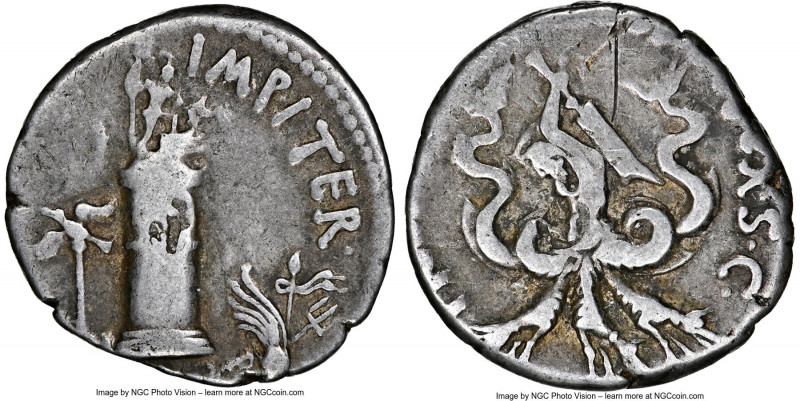 Sextus Pompey, as Prefect of the Fleet (43-35 BC). AR denarius (18mm, 3.88 gm, 3...