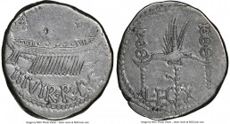 Marc Antony, as Triumvir and Imperator (43-30 BC). AR denarius (17mm, 3.54 gm, 6h). NGC Choice VF 4/5 - 3/5. Legionary issue, mint traveling with Anto...