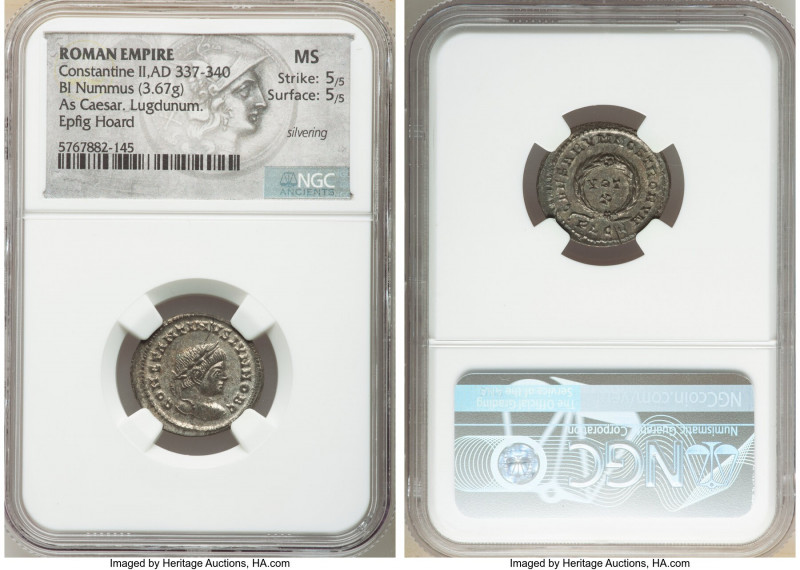 Constantine II (AD 337-340). AE3 or BI nummus (20mm, 3.67 gm, 6h). NGC MS 5/5 - ...