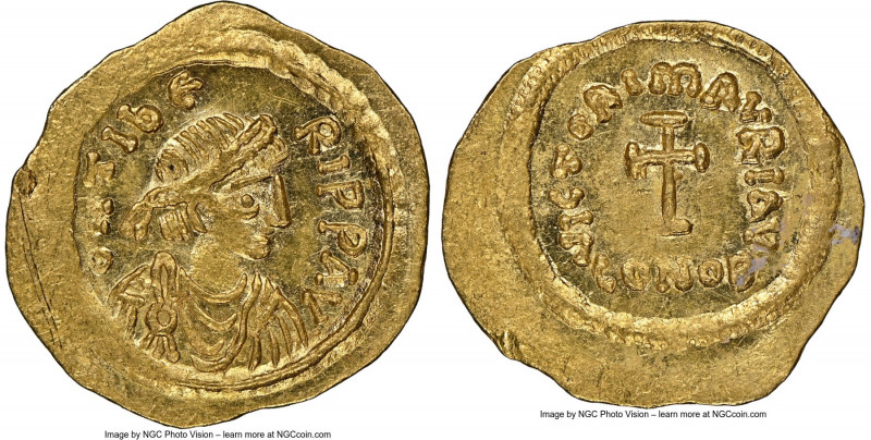 Maurice Tiberius (AD 582-602). AV tremissis (17mm, 1.48 gm, 8h). NGC MS 5/5 - 3/...