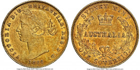Victoria gold Sovereign 1866-SYDNEY AU55 NGC, Sydney mint, KM4. Cranberry toning over deep antique golden color. 

HID09801242017

© 2020 Heritage...