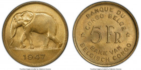 Belgian Colony 5 Francs 1947 MS64 PCGS, KM29. 

HID09801242017

© 2020 Heritage Auctions | All Rights Reserved