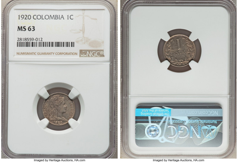 Republic Centavo 1920-(D) MS63 NGC, Denver mint, KM275.

HID09801242017

© 2...