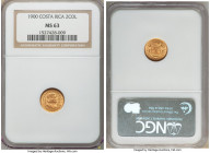 Republic gold 2 Colones 1900 MS63 NGC, Philadelphia mint, KM139. AGW 0.0450 oz. 

HID09801242017

© 2020 Heritage Auctions | All Rights Reserved