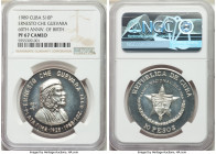 Republic Proof "Ernesto Che Guevara" 10 Pesos 1989 PR67 Cameo NGC, Havanna mint, KM163. Mintage: 2,000. 60th Anniversary of the Birth of Ernesto Che G...