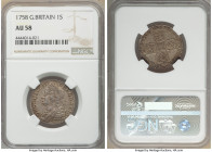 George II Shilling 1758 AU58 NGC, KM583.3, S-3704. Rose-gray with darker edge toning, minimal wear and fully struck. 

HID09801242017

© 2020 Heri...