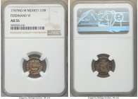 Ferdinand VI 1/2 Real 1747 Mo-M AU55 NGC, Mexico City mint, KM67.1. 

HID09801242017

© 2020 Heritage Auctions | All Rights Reserved
